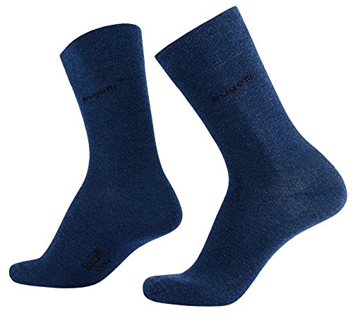 bugatti Basic Mens Socks 3er Pack 6703 546 indigo melange blau Strumpf Socken, Größe:39-42 von bugatti