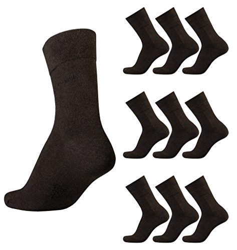 bugatti Herren Socken 9er Pack - Größe 47-50, Farbe Braun - Atmungsaktive Baumwollmischung, Bequeme & Verstärkte Ferse & Spitze von bugatti
