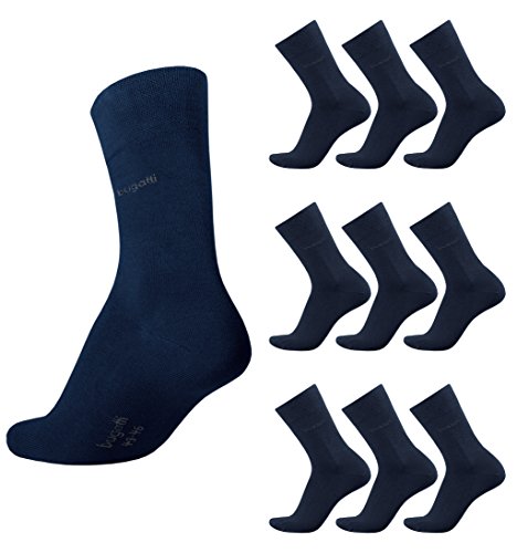 bugatti Herren Socken 9er Pack - Größe 39-42, Farbe Dark Navy - Atmungsaktive Baumwollmischung, Bequeme & Verstärkte Ferse & Spitze von bugatti