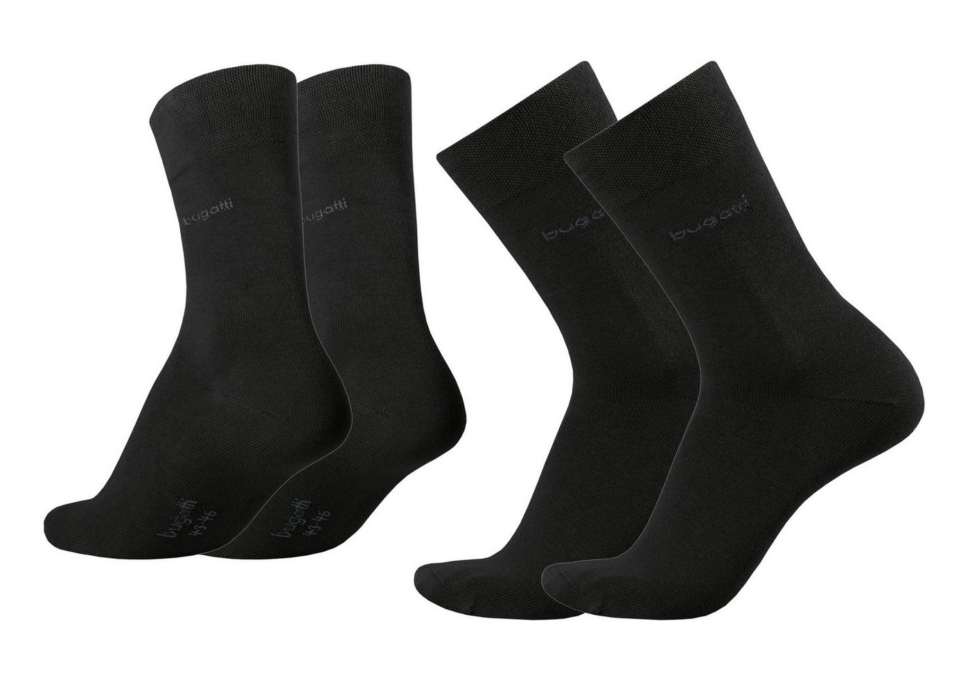 bugatti Basicsocken bugatti Herren Socken 4er Pack uni basic Farben schwarz 39-42 von bugatti