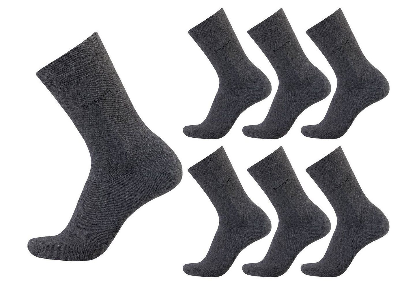 bugatti Basicsocken bugatti Herren Socken 6er Pack uni basic Farben anthrazit 47-50 von bugatti