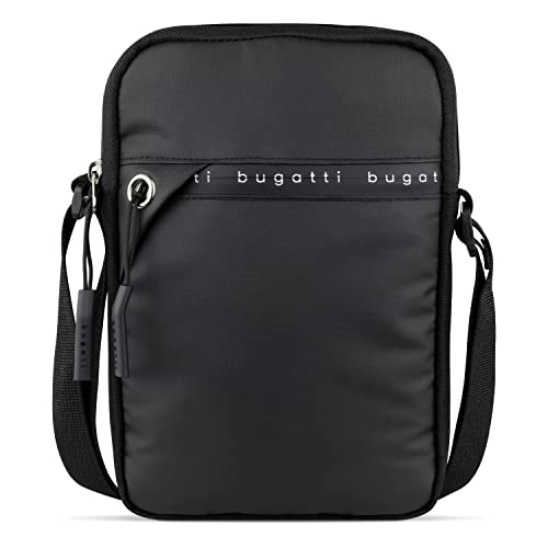 bugatti Blanc DeLight Schultertasche klein, Umhängetasche aus Tarpaulin & Nylon, schwarz von bugatti