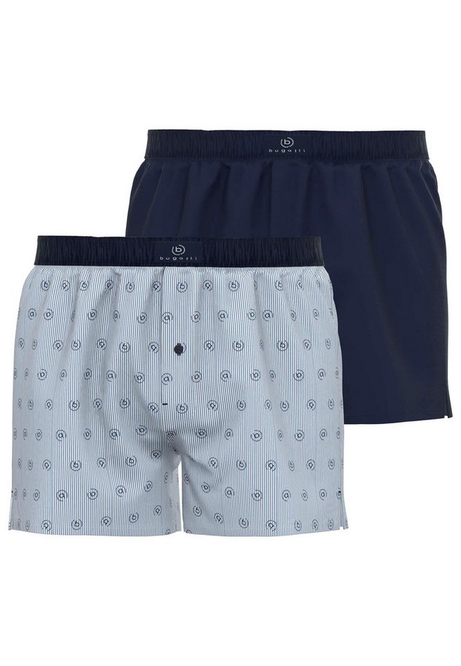 bugatti Boxershorts BUGATTI Herren Boxershort blau 2er Pack (2-St) von bugatti