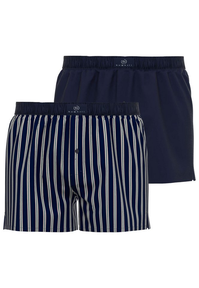 bugatti Boxershorts BUGATTI Herren Boxershort blau 2er Pack (2-St) von bugatti
