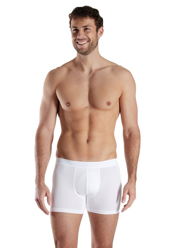 bugatti Boxershorts BUGATTI Herren Long-Pants weiß uni (1-St) von bugatti