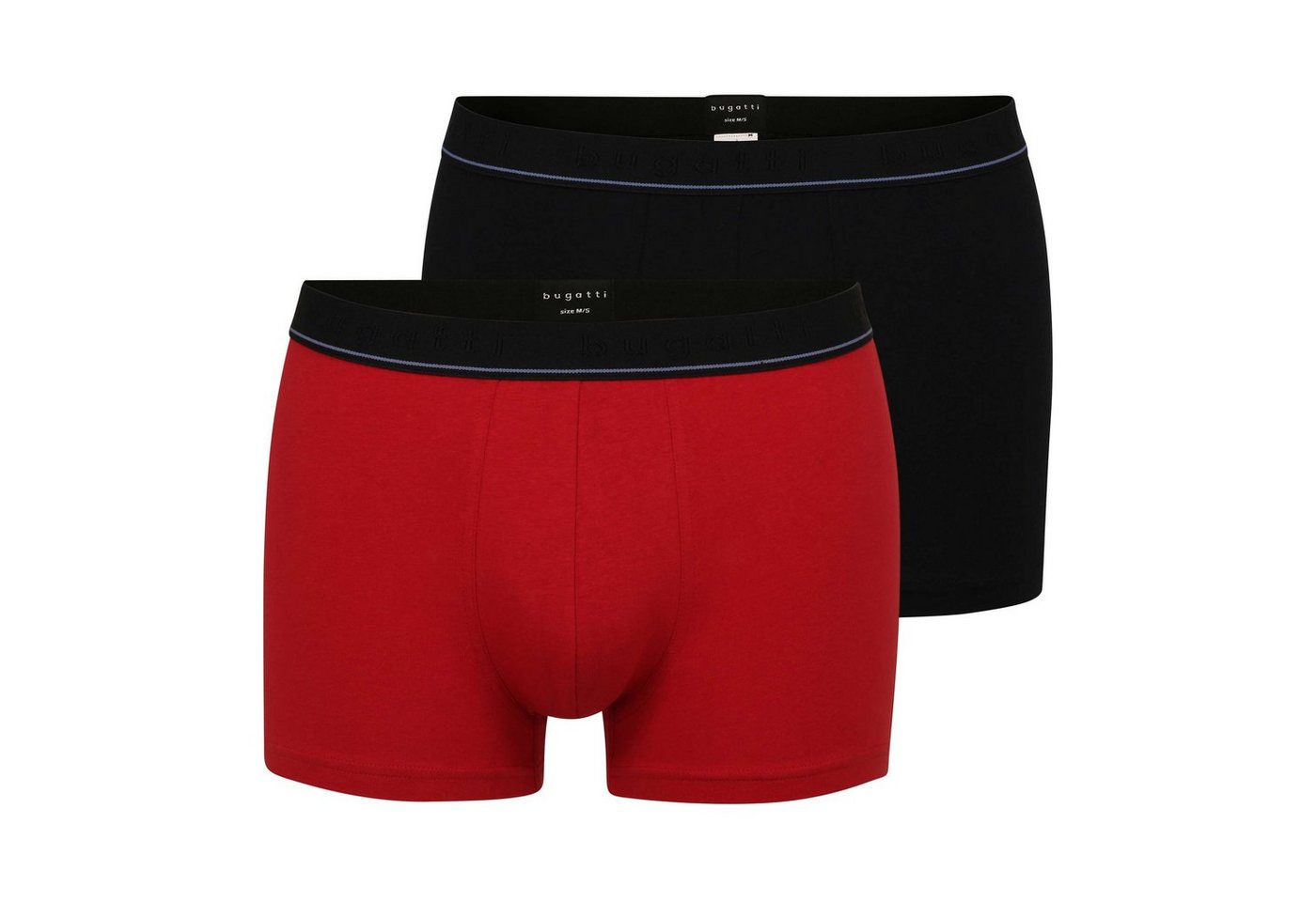 bugatti Boxershorts BUGATTI Herren Pants rot uni 2er Pack (2-St) von bugatti