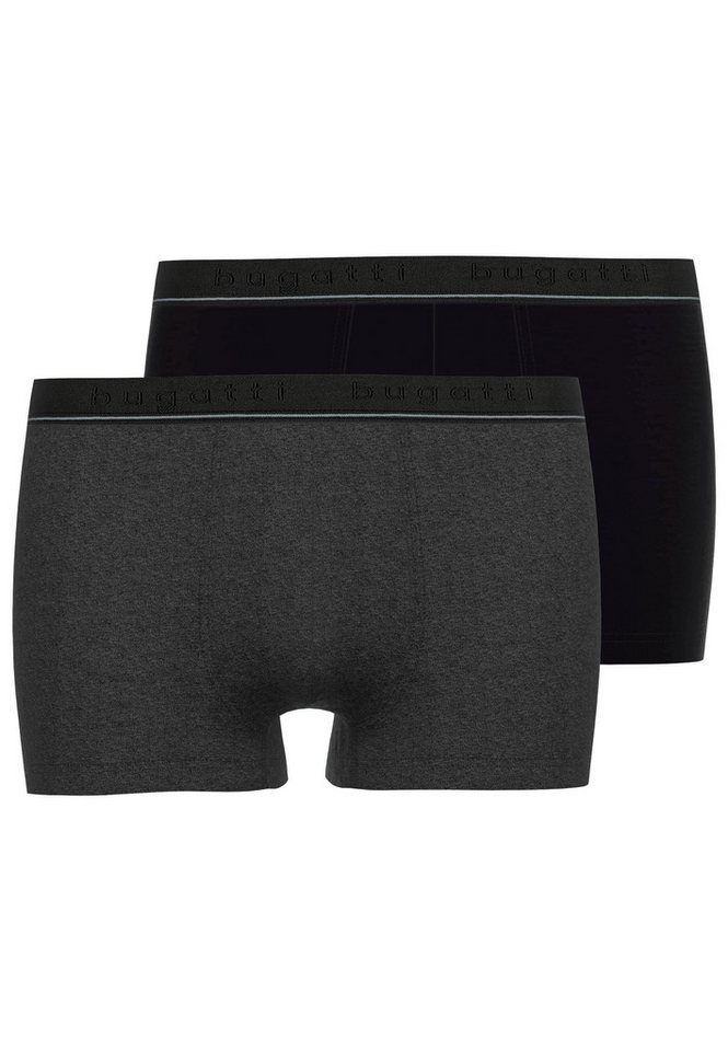 bugatti Boxershorts BUGATTI Herren Pants schwarz uni 2er Pack (2-St) von bugatti