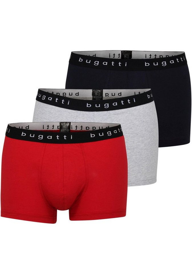 bugatti Boxershorts Berlin (Packung, 3-St., 3) mit Logo-Bund von bugatti