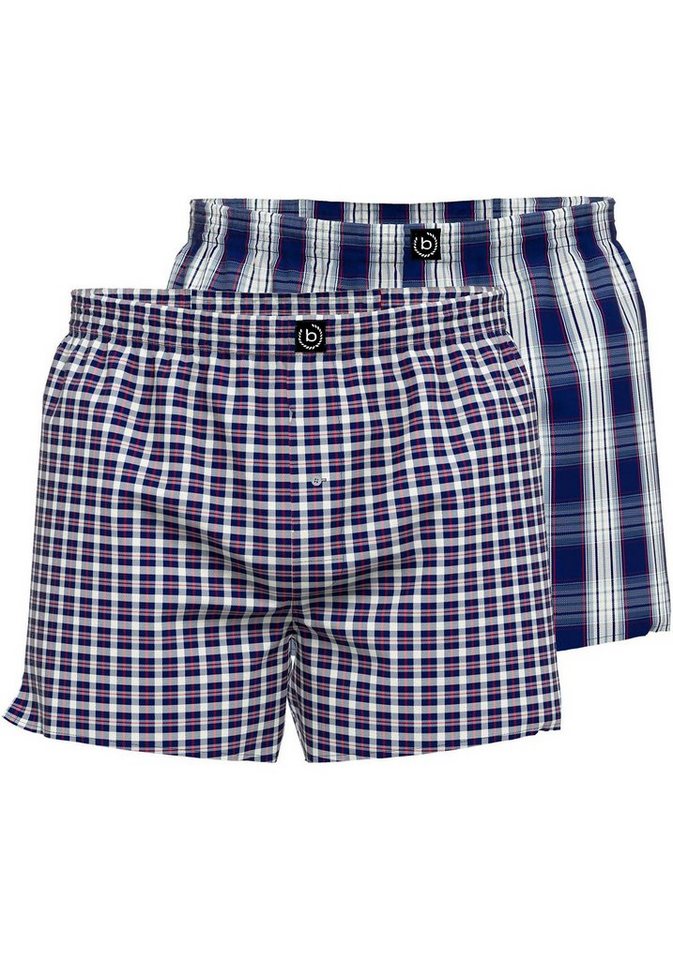 bugatti Boxershorts Helsinki (2er Pack) bequem, atmungsaktiv, Popeline, Baumwolle, Knopfleiste, locker von bugatti