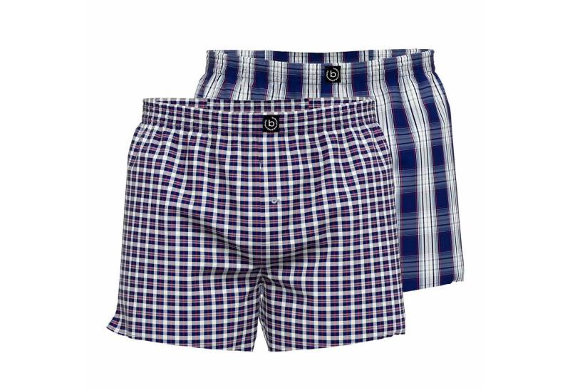 bugatti Boxershorts Herren Web-Boxershorts 2er Pack Baumwolle Helsinki (Packung, 2er Pack) von bugatti