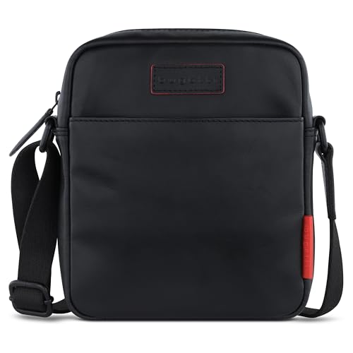bugatti Clark Herren Schultertasche klein aus hochwertigem Leder in Schwarz von bugatti