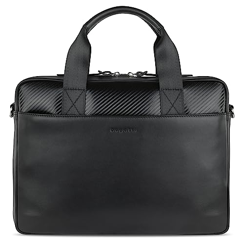 bugatti Comet Leder Aktentasche für Damen und Herren mit 13" Laptopfach, schwarz von bugatti