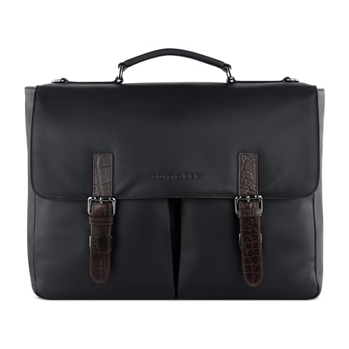 bugatti Corso DeLuxe Aktentasche mit Überschlag in Schwarz von bugatti