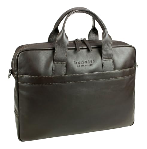 bugatti Corso Leder Businesstasche für Damen und Herren mit 15" Laptopfach, Arbeitstasche Aktentasche Große Bürotasche, Braun von bugatti
