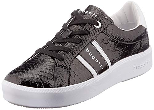 bugatti Damen 4314071B5950 Sneaker, Schwarz (Black/Reptile Print 1083), 37 EU von bugatti