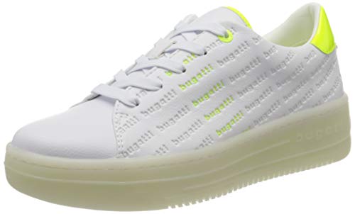 bugatti Damen 432866015057 Sneaker, Weiß (White/Yellow 2050), 41 EU von bugatti