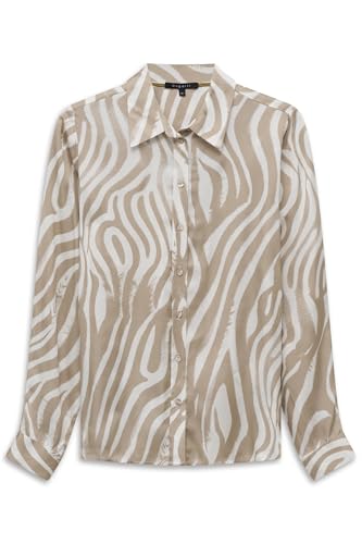 bugatti Damen Hemdbluse Langarm aus Viskose mit Animal-Print von bugatti