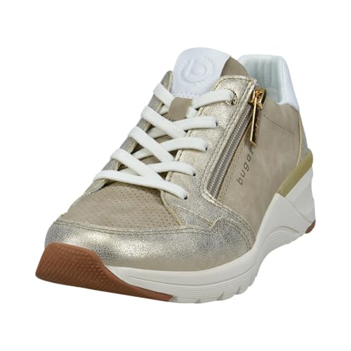 bugatti Damen Sandaletten, Frauen Sandalen,Sommersandalen,bequem,flach,Sommerschuhe,Freizeitschuhe,offene Schuhe,Sand/Metallics (5390),39 EU/EU UK von bugatti
