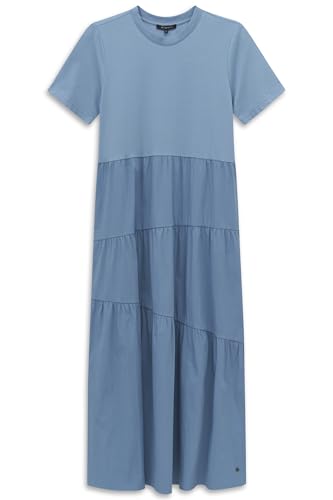 bugatti Damen Sommerkleid Baumwoll-Mix Modern Fit Kurzarm Blau von bugatti
