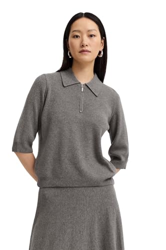 bugatti Damen Strick Polo Kurzarm W9082-85280 Reißverschluss weicher Wolle-Viskose-Kaschmir-Mix Business Freizeit von bugatti