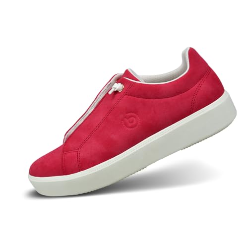 bugatti Damenr Sneakers mit Nahtdetails, Logo-Element, glatter Oberfläche und elastischen Schnürsenkeln für einfaches Anziehen rot 38 EU von bugatti