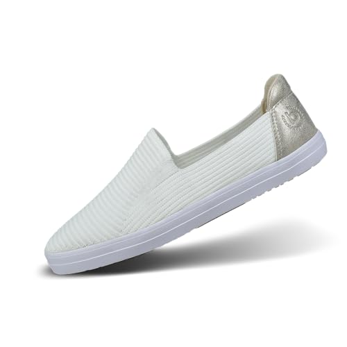 bugatti Damenweißer Mesh-Hausschuh mit federleichter, Flexibler Silhouette und unterstützenden Gummisohlen, weiß/Metallics, 36 EU von bugatti