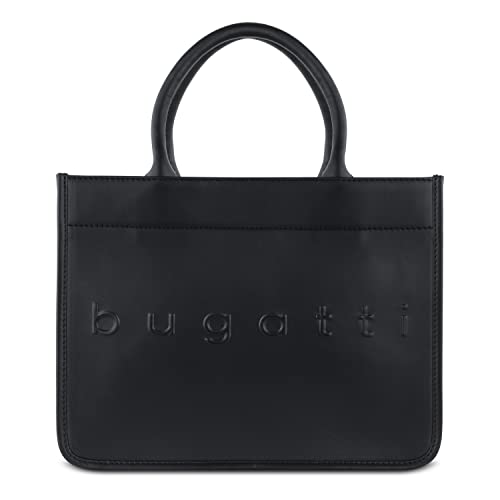 bugatti Daphne kleine Tote Bag Leder, Shopper mit 2 austauschbaren Schultergurten, schwarz von bugatti