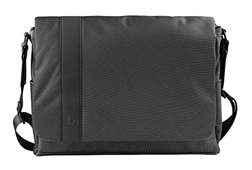 bugatti Domani Messenger Bag für Damen und Herren mit 13“ Laptopfach, Unisex Umhängetasche Kuriertasche Schultertasche, Grau von bugatti