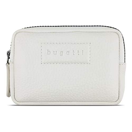 bugatti ELSA Schlüsseletui aus Leder, RFID-Schlüsselmäppchen mit 2 Ringen in weiß von bugatti