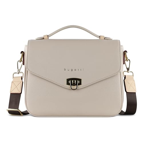 bugatti Ella Classic Bag für Damen, Damenhandtasche Schultertasche Henkeltasche, beige von bugatti