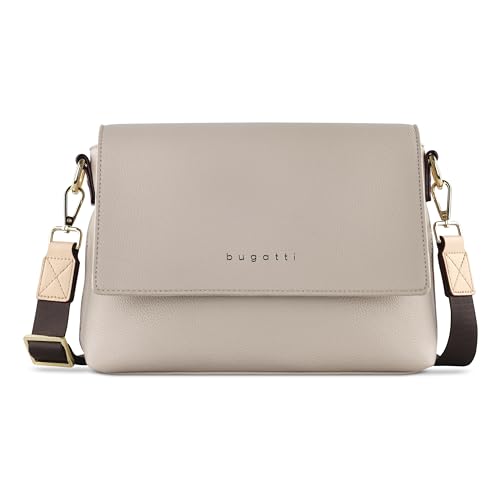 bugatti Ella Handtasche Damen Klein - Kunstleder Tasche, Damenhandtasche Schultertasche, beige von bugatti