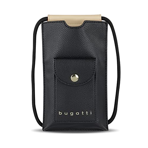 bugatti Ella Handytasche zum Umhängen, kleine Handy-Umhängetasche, Schultertasche für den Alltag, schwarz von bugatti