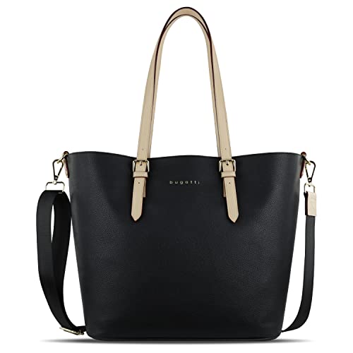 bugatti Ella Shopper Handtasche für Damen L, Damenhandtasche, Schultertasche in schwarz von bugatti