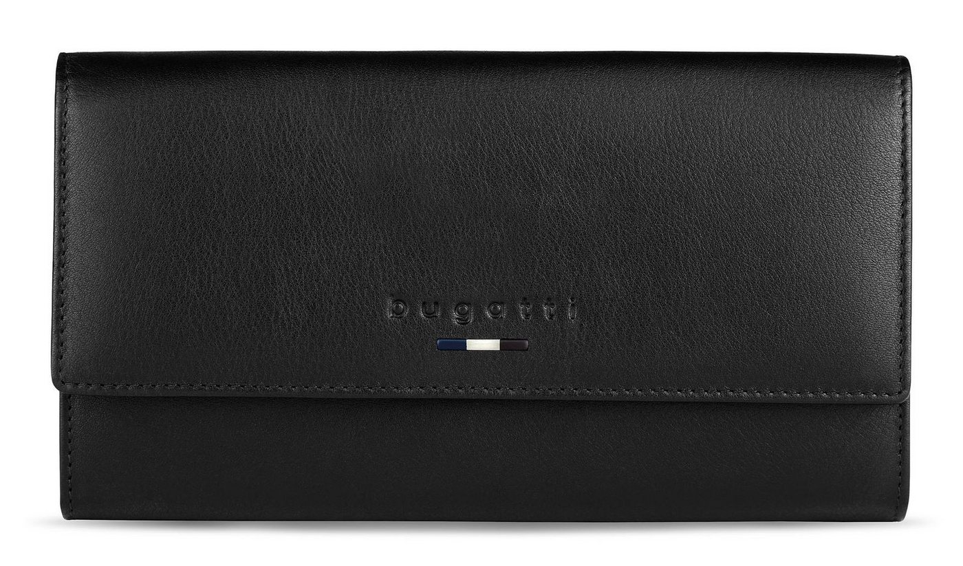 bugatti Geldbörse Ladies Long Wallet With Flap, aus echtem Rindsleder mit RFID-Blocker Schutz von bugatti