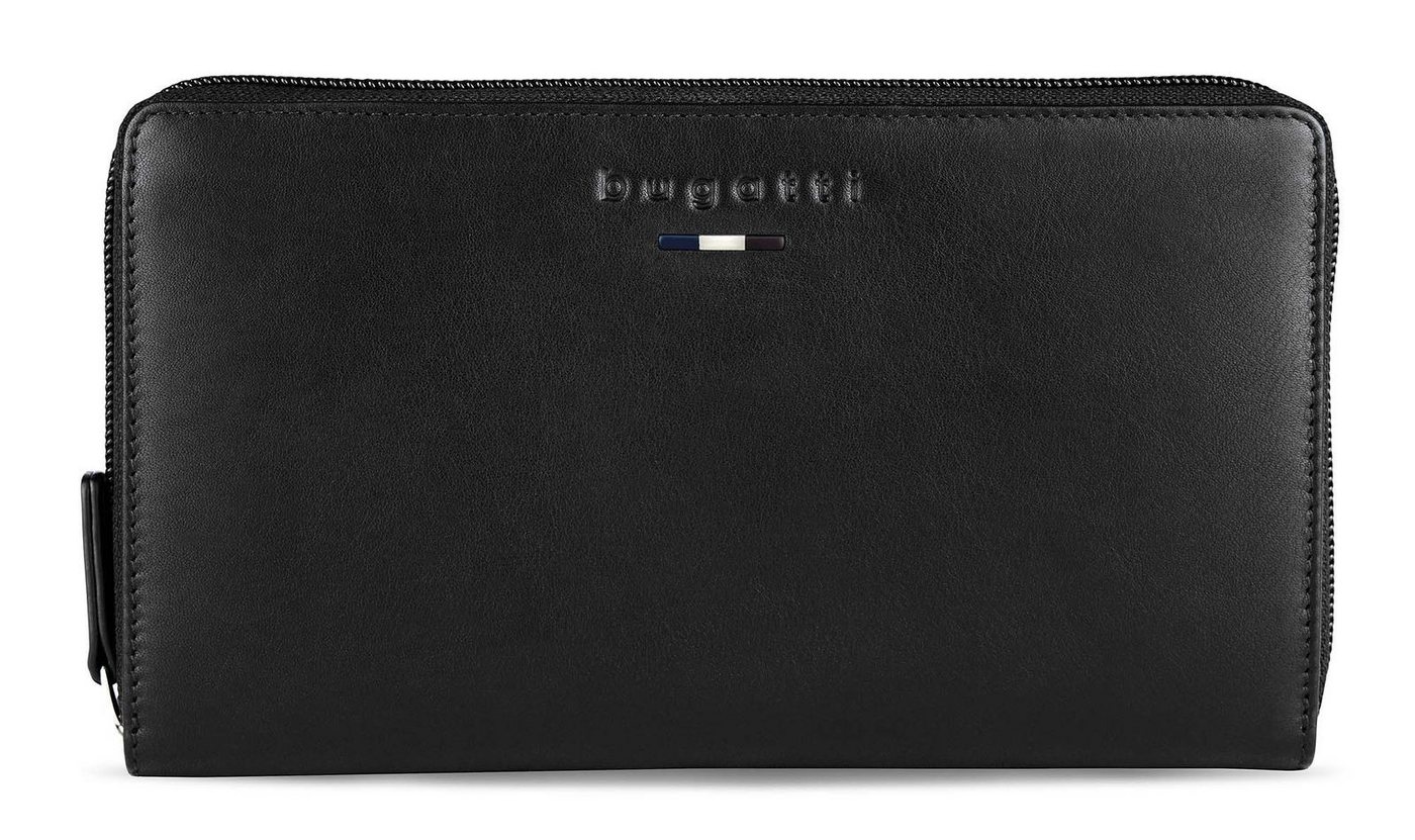 bugatti Geldbörse Ladies Long Zip Wallet, aus echtem Rindsleder mit RFID-Blocker Schutz von bugatti