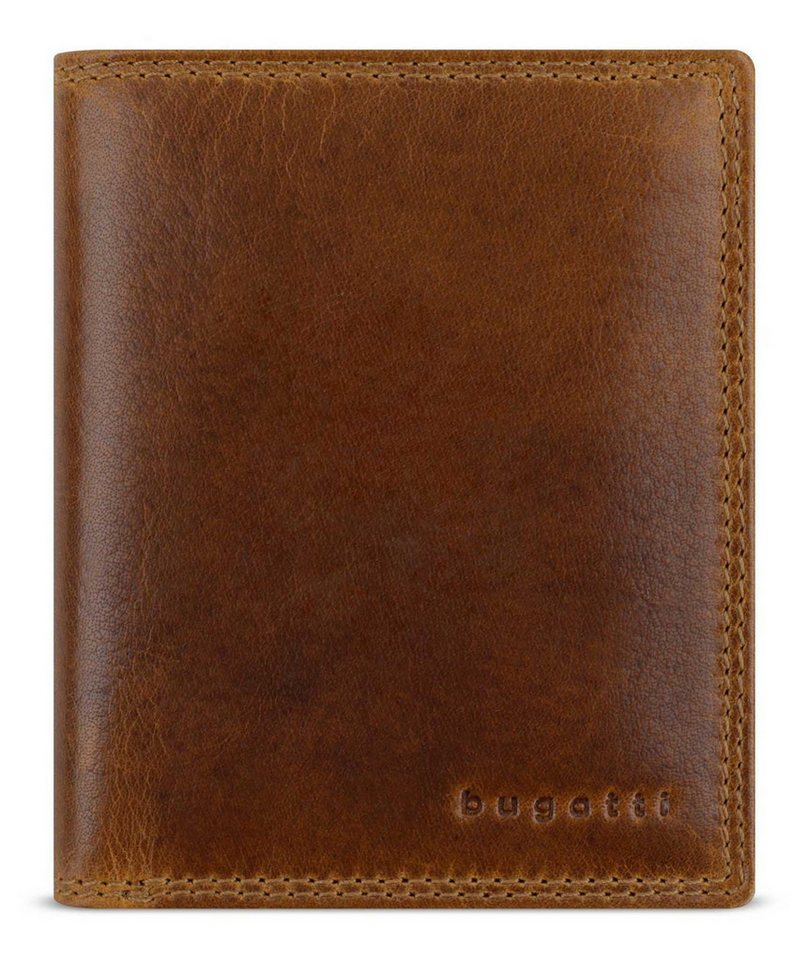 bugatti Geldbörse Upright Wallet With Flap 8CC, aus echtem Büffelleder mit RFID-Blocker Schutz von bugatti
