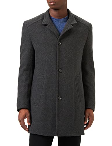 bugatti Herren 228633-24062 Wollmantel, dunkelgrau, 56 Große Größen EU von bugatti