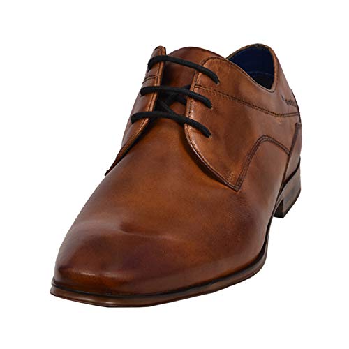 bugatti Herren Business Halbschuh aus Hochwertigem Leder, Derby mit Eleganter Liniengestaltung, Cognac, 42 EU von bugatti