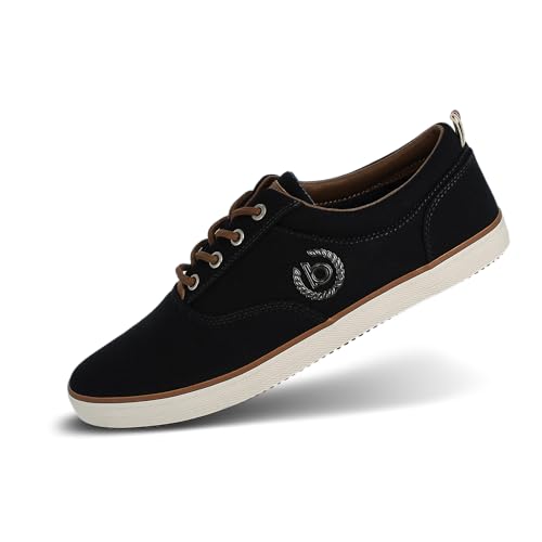 bugatti Canvas Sneaker aus Baumwolle, Low-Top-Leinenschuh mit robuster Gummisohle, Blau, 40 EU von bugatti