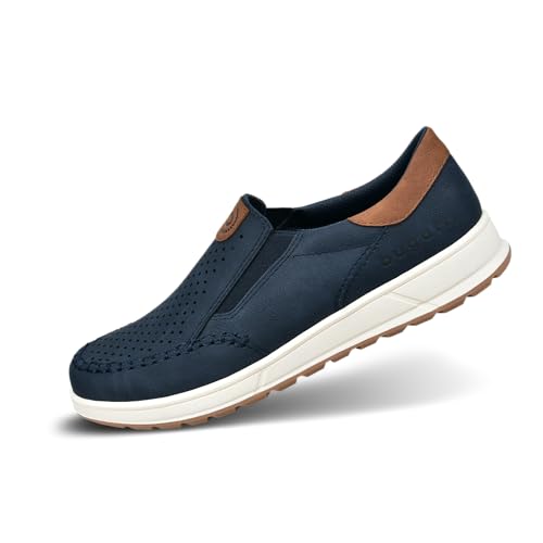 bugatti Casual Slip-On Sneaker, Slipper mit Gummizug und Logo, Dunkelblau, 47 EU von bugatti
