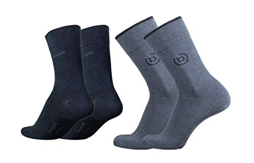 bugatti Herren 4er Pack Logo + uni basic schwarz, jeans melange, Size:39-42, Farben:jeans von bugatti
