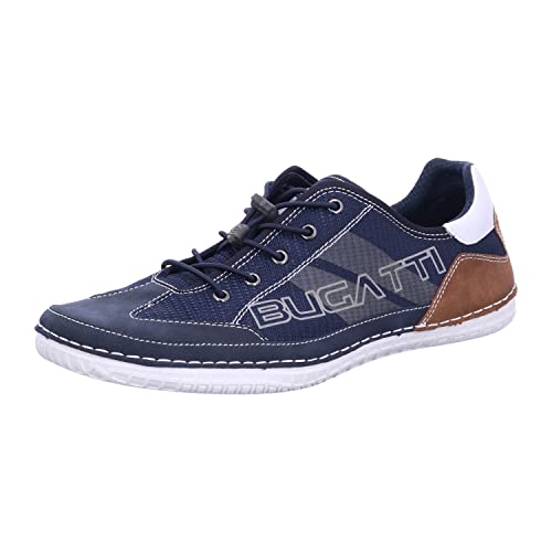 bugatti Herren Modischer Casual-Sneaker mit Logo-Details und Flexibler Sohle, Dunkelblau, 42 EU von bugatti
