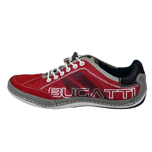 bugatti Sneaker mit leichter Sohle, sportiver Halbschuh, elastische Schnürsenkel, Rot, 45 EU von bugatti