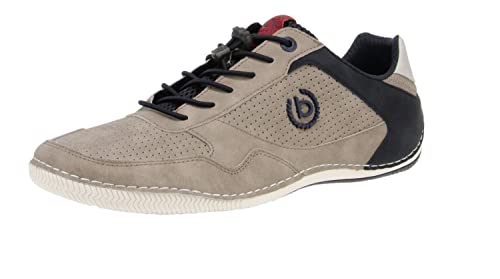 bugatti Herren Casual Sneaker mit Flexibler Sohle, Schnürschuh mit Memory Foam, Elastische Schnürsenkel, Taupe, 45 EU von bugatti