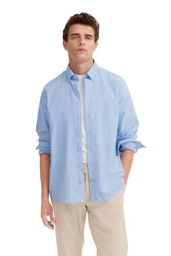 bugatti Herren Hemd Langarm Modern Fit Button-Down Kragen Basic Baumwolle Soft Cotton von bugatti
