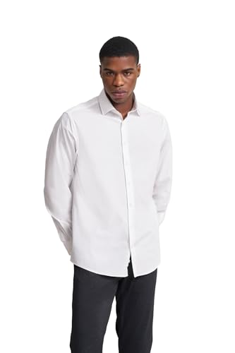 bugatti Herren Freizeithemd Kent Kragen Modern Fit Soft Cotton Basic Hemd Langarm Baumwolle von bugatti