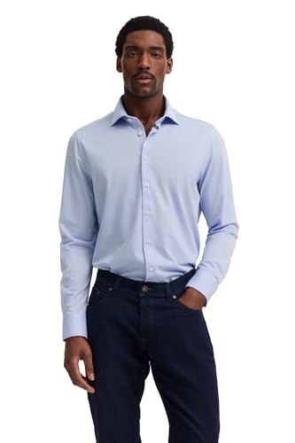 bugatti Herren Freizeithemd Langarm 9150-88700D Modern Fit Kent-Kragen Flexcity Performance Stretch pflegeleicht von bugatti