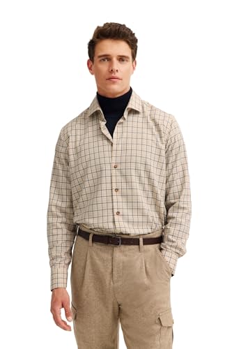 bugatti Herren Freizeithemd Langarm 9150-88951D Modern Fit, Kent-Kragen, kariert, weicher Materialmix von bugatti