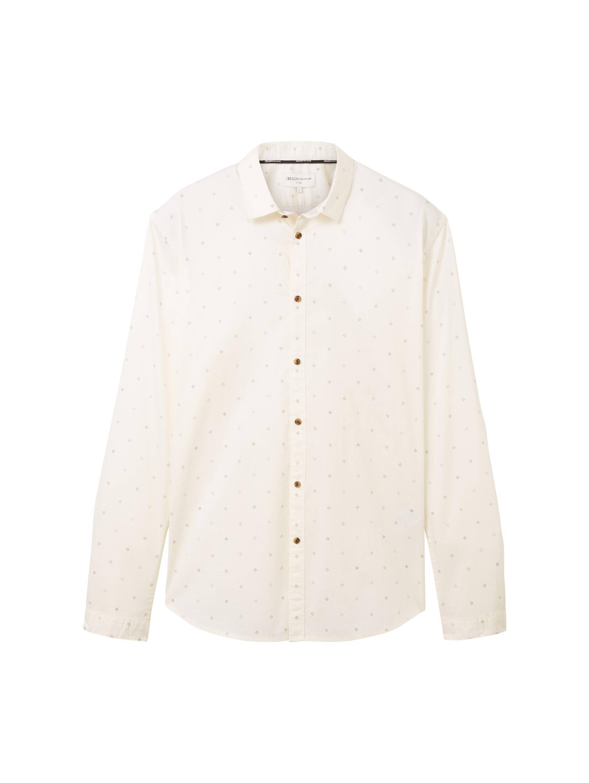 Denim Tom Tailor - Gemustertes Hemd creme pixel diamond print - Gr. - L von Denim Tom Tailor