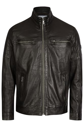 Bugatti Herren Lederjacke mit Stehkragen aus hochwertigem Leder von bugatti